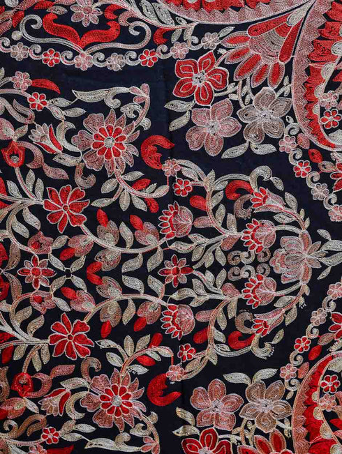 Women's Pure Wool Faux Pashmina Aari Embroidery Stole